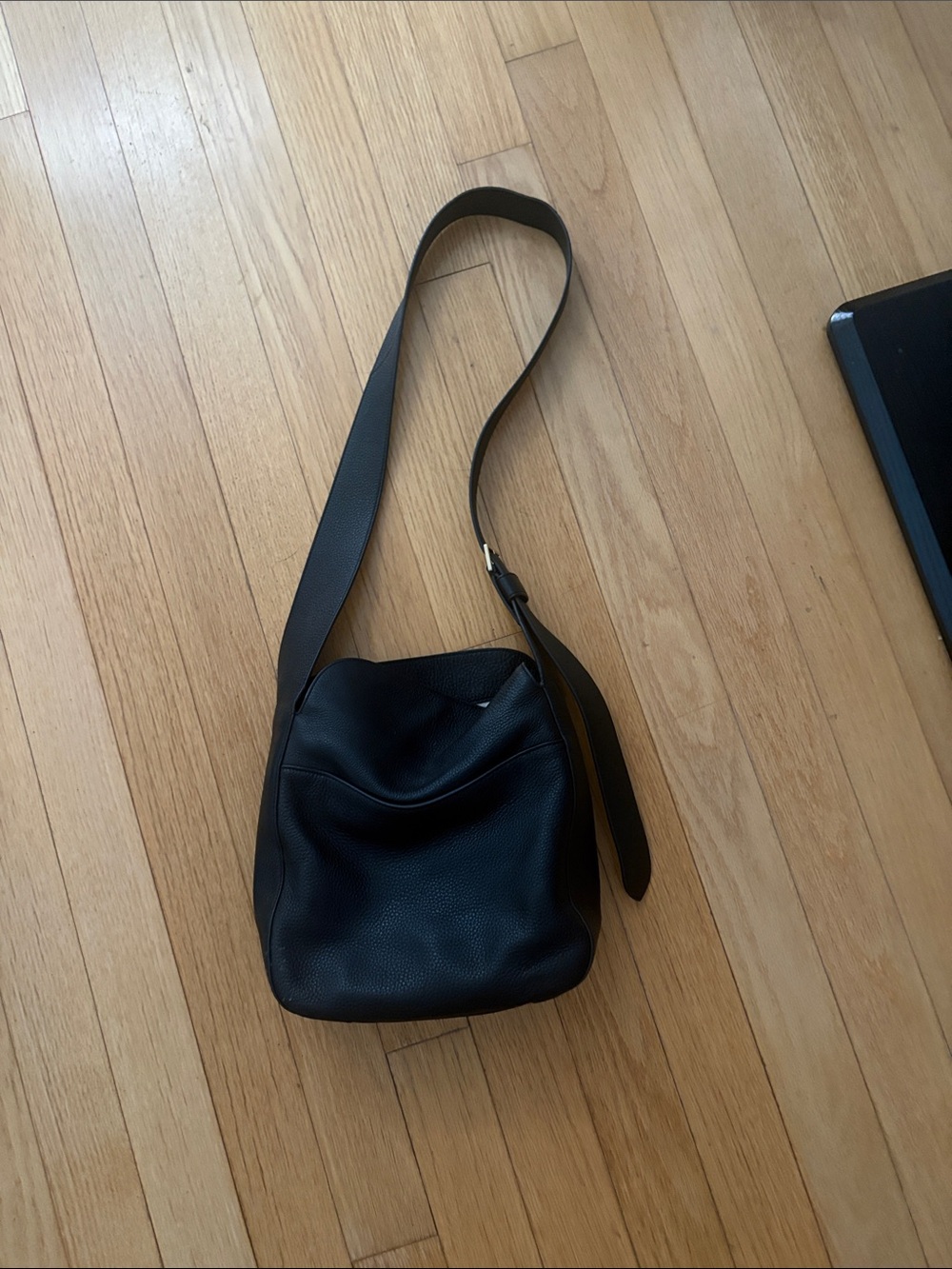 Vera Bradley Black Leather Crossbody Bag - Minimal Everyday Shoulder Bag